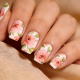 Watercolor Pink Rose Floral Nail Stickers- Contains 22 Wraps