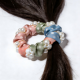 Pastel Polka Dot Satin Pearl Scrunchie| Set of 5, Medium