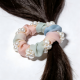 Minimalist Pastel Satin Pearl Scrunchie| Set of 5, Medium
